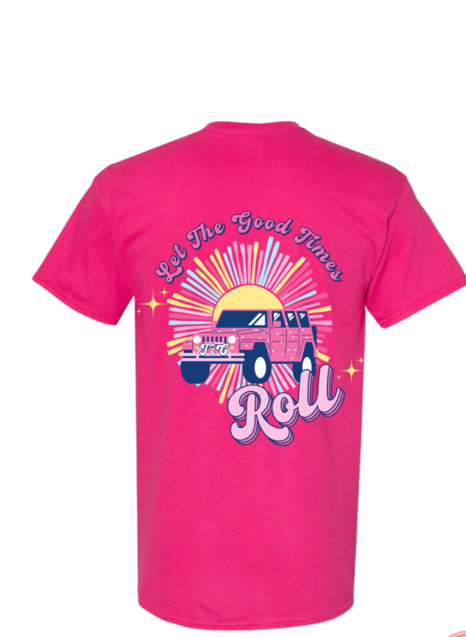 Let the good times roll tee (Bubblegum) - Tassels & Confetti 